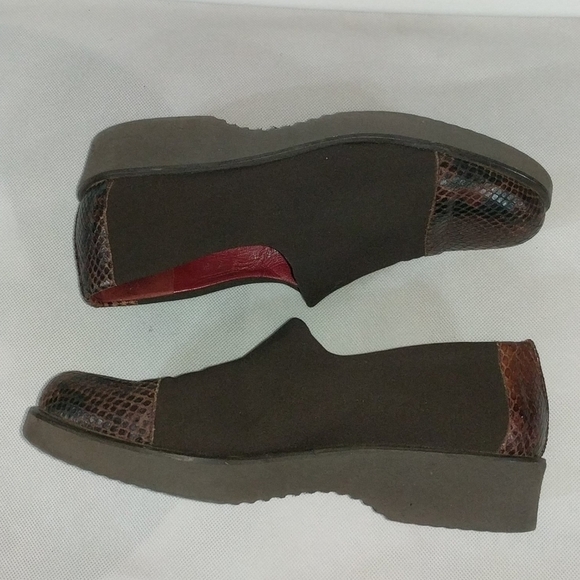 Donald J Pliner Brown Snake Print Toe and Heel Loafer Flat Slip On Shoe - sz 7 - Picture 8 of 9